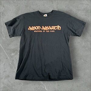 Vintage Amon Amarth T-Shirt Mens Medium Black Y2K Melodic Death Metal Band Rare